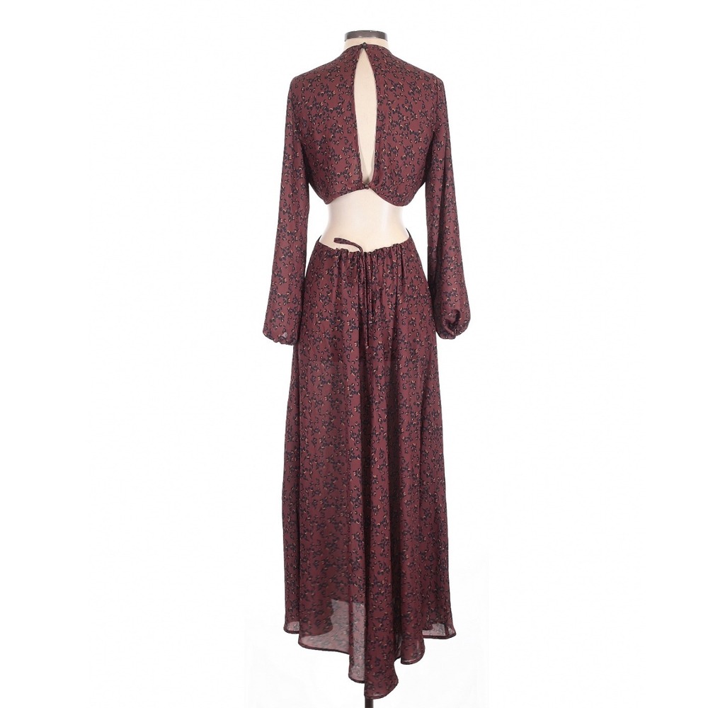RESA Noelle Maxi Dress In Gemma Small Cut Out Front Tie Leopard Animal Print - Picture 5 of 10